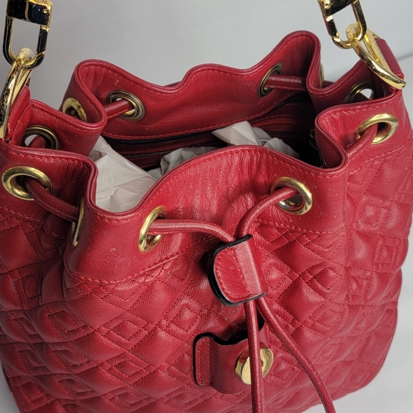Renoma Paris SOFT Red Leather Bucket Bag P113 - Picture 8 of 10